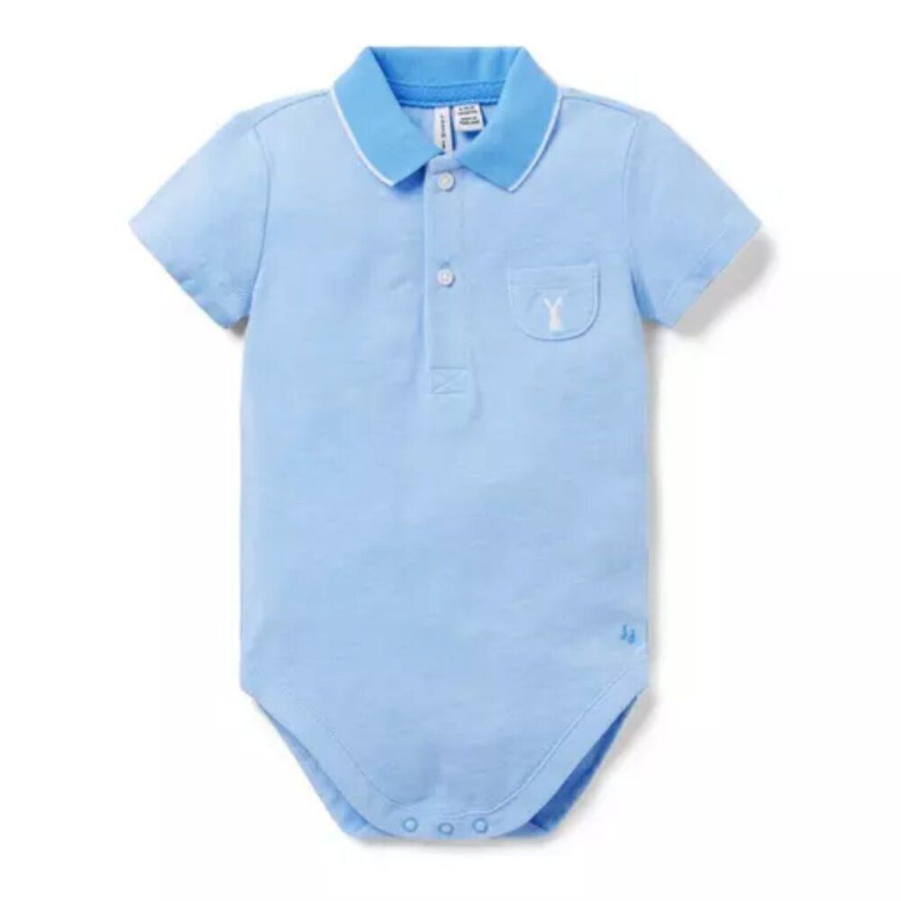 Janie and Jack 100048699 Baby Bunny Pique Polo Bodysuit NWT size 3-6 m